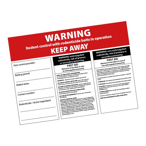 Rodenticide Warning Sign