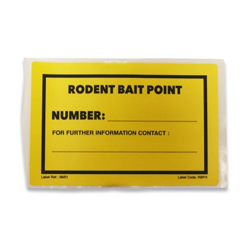 Rodent Bait Point Number - Black & Yellow - 100