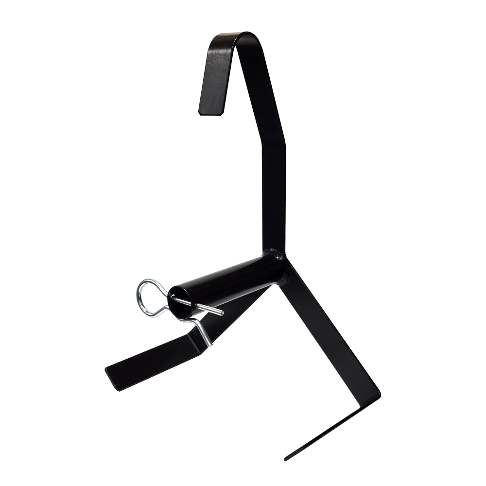 Side profile of the BC Wire Reel Holder with built-in carry handle and stable base for pest control wire rope reels