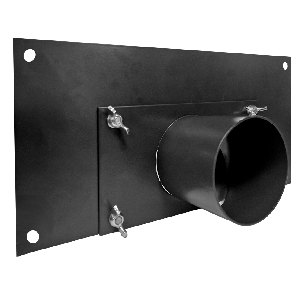 Rat Ban rodent exit valve at a front angle, showing the depth and profile of the wall plate
