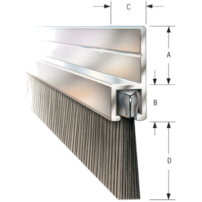 180° Flat Flange Bristle Strip
