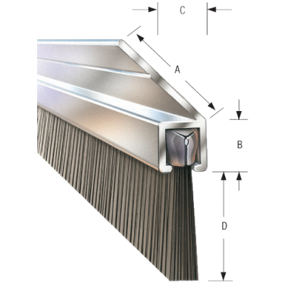 45° Angled Flange Bristle Strip