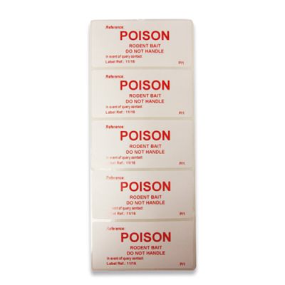 Poison Rodent Bait Do Not Handle - Red & White - 100