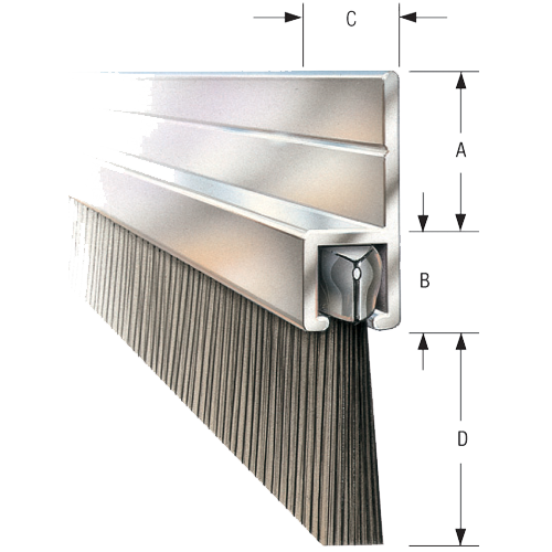180° Flat Flange Bristle Strip