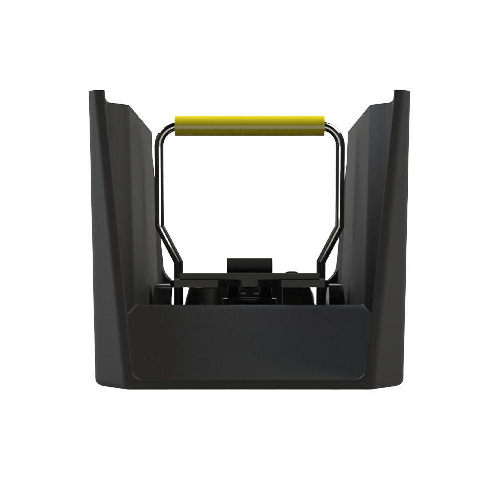Front view of the AF Trap Base and Snap-e Mouse Trap, featuring the internal ramp for seamless mouse entry and efficient trapping.