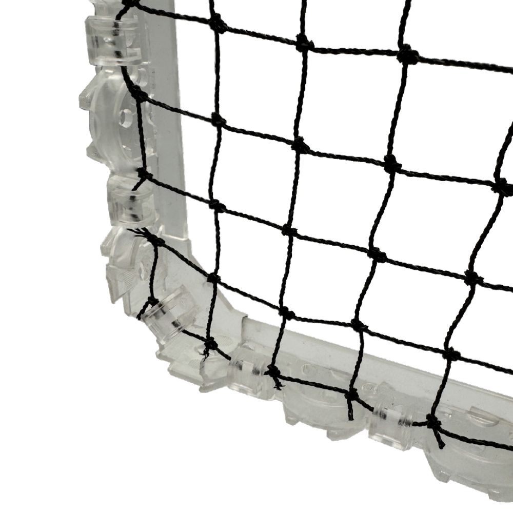 Close-up of Fix-a-Net system showcasing durable netting hooks and discreet installation design.