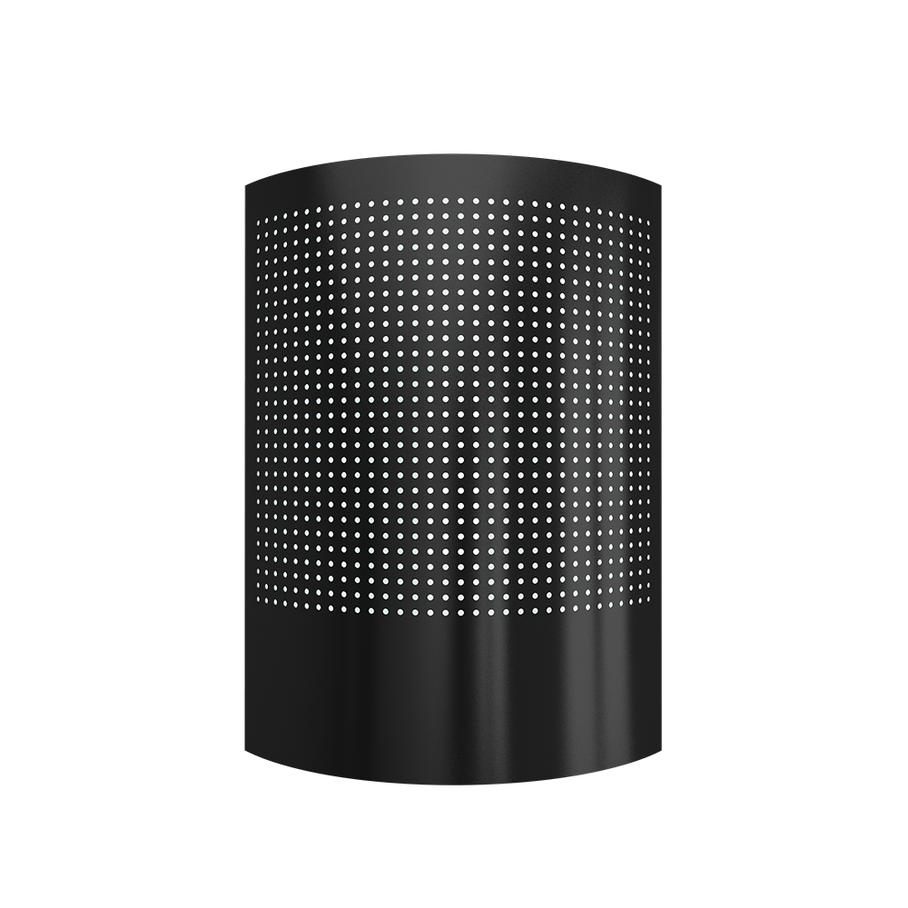 Front view of the Sunburst LED fly trap in black, ideal for stylish, discreet front-of-house fly control.