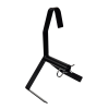 Angled view of the BC Wire Reel Holder showing powder-coated steel frame and centre spindle for bird wire dispensing