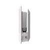 Side profile of the Sunburst LED UVA fly trap in white finish, highlighting slim and compact design.