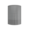 Front view of the Sunburst LED fly trap in silver-grey, designed for silent UVA fly control in public spaces.